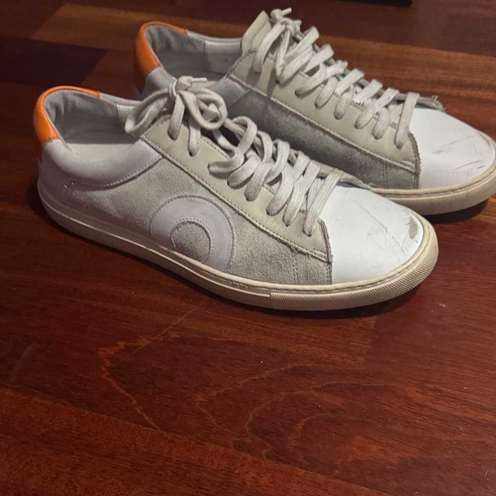 Oliver Cabell White and Orange Women's Sneakers